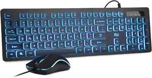 Rii RGB Keyboard and Mouse RK105, Wired Keyboard and Mouse Combo - Picture 1 of 7
