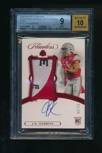 2020 Panini Flawless Collegiate Rookie Patches J.K. Dobbins /20 BGS 9 Auto 10 - Picture 1 of 2