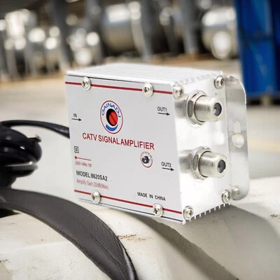 CATV TV Antenna Signal Amplifier Booster Splitter For Digital TV Input 2-OutpxT - Image 1 of 4