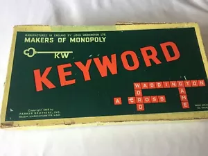 Vintage 1953 Waddingtons "Keyword" Brettspiel "Scrabble" Parker Bros - Bild 1 von 10