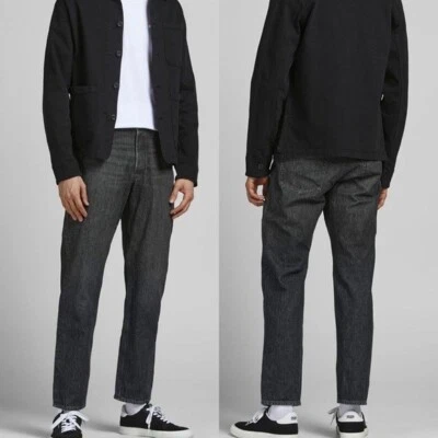 Jack and Jones Washed Black Button Fly Cotton Jeans Loose Chris Size 30 x 32 NWT - Image 1 of 4