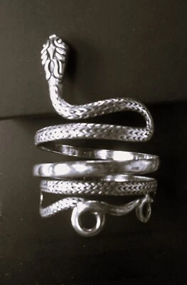 Schlangenarmreif aus 925 Sterlingsilber, Durchmesser 7cm, Höhe 9,5cm, 110 Gramm. - Bild 1 von 4