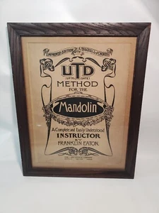 Antique Franklin Eaton MANDOLIN  BOOK, Musical Instruction UTD method W Chords  - Picture 1 of 8