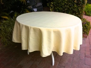 NEW Lg Yellow Polyester Round or Rectangle Tablecloth 60 x 120 - Napkins avail - Picture 1 of 7