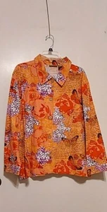 NWOT Jane Asley Colorful Foral Butterflys Jacket/ Top or Tunic Sz 2X - Picture 1 of 8
