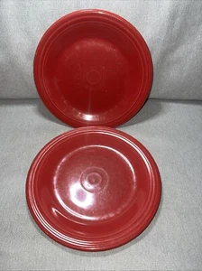 Homer Laughlin USA FIESTAWARE SCARLET RED Dinner Plate 10 1/2" Set Of 2 - Picture 1 of 6