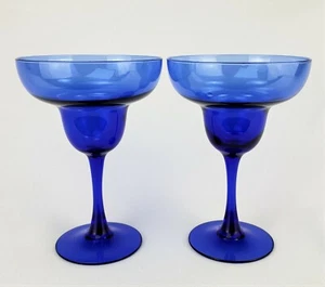 Cobalt Blue Margarita Glass 6½" Set of 2 - Picture 1 of 8