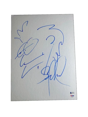 STEFAN LESSARD SIGNED  AUTOGRAPH HAND DRAWN SKETCH DAVE MATTHEWS BAND BECKETT 2 Cover