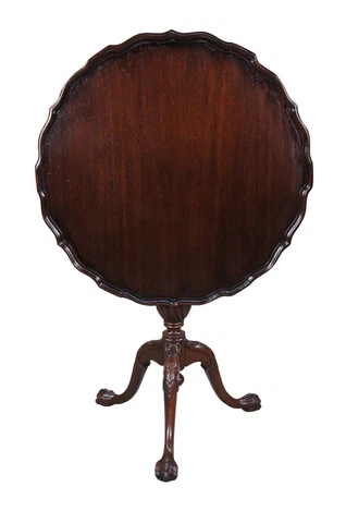 Antique George III Chippendale Style Mahogany Tilt Top Pie Crust Tea Table 29" Cover