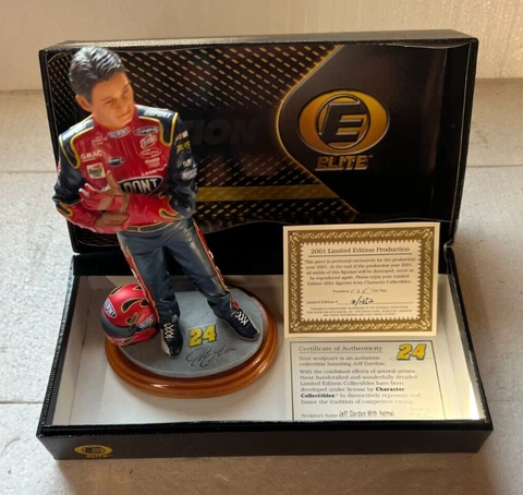 2001 Character Collectibles Ltd. Ed. Jeff Gordon with Helmet Figure in Box w COA Cover