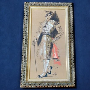 Vintage Van Hoople Original MCM Oil Painting Spanish Matador Signed Hillside Art - Picture 1 of 11