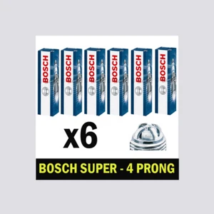 6x Bosch Super Spark Plugs for BMW E30 170bhp 2.5 86->93 325i M20 B25 256K1 - Picture 1 of 7