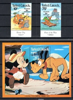 TURKS & CAICOS 1981 Disney SC# 468-470, 476-480 MH Foto 1 de 2