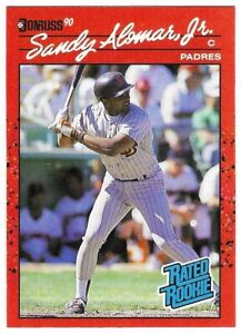 1990 Donruss Baseball Card #30 Sandy Alomar Jr Rated Rookie Error Card “No Dot”