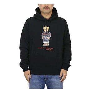 Polo Ralph Lauren Polo Bear Preppy Bear Pullover Hoodie Hooded Sweatshirt, Black - Picture 1 of 5