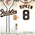 Throwback Cal Ripken Jr Baltimore Orioles #8 Mens Large Replica Baseball Jersey