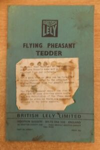 british lely flying pheasant hay tedder turner instruction & parts list book