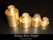 Accurate Antique Set English Brass Balance Scale Weights: 1/4  1/2   1   2oz