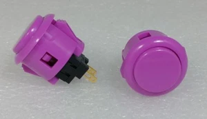 2 x pcs Japan Sanwa Violet Start Push-Buttons OBSF-24-VI Video Arcade Parts - Picture 1 of 7