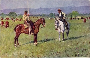 Künstler Ak Bertuchi, Carrochistas, Reiter in spanischen Trachten - 3793222 - Bild 1 von 2