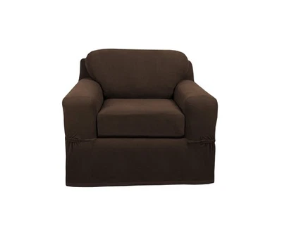 Pixel Ultra Soft Stretch 2 Piece Arm Furniture Cover, Chocolate Brown Chair S... - Image 1 of 4