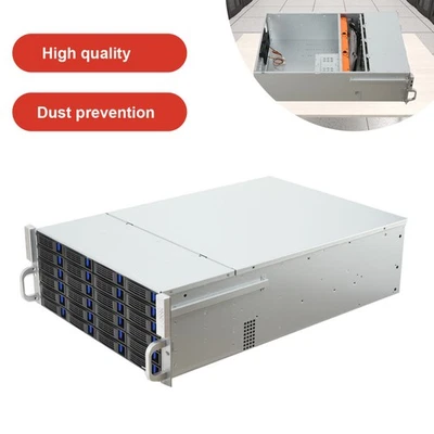 4U Rackmount Server Case with 24x Hot-Swappable SATA/SAS 6G Drive Bays Black - Изображение 1 из 4