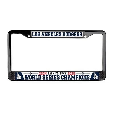 LA Dodgers Back to Back 24-25 World Series Champions 3D Black License Plate - Image 1 of 3