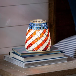 Patriotic Mosaic LED Glass Table D?cor, 6"H - Picture 1 of 4