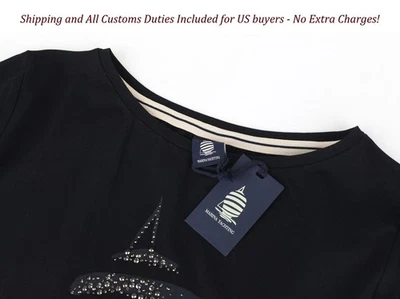 Camiseta Jersey Marina Yachting Para Hombre S Algodón Negro Suéter Estrás Logo Foto 1 de 4