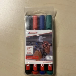 4er Set Edding 300 Permanentmarker Edding 300 schwarz, rot, blau und grün Neu - Bild 1 von 2