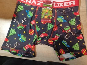 Teenage Mutant Ninja Turtles Xmas Boxer Briefs Medium 32-34 NEW CRAZY BOXERS - Picture 1 of 3