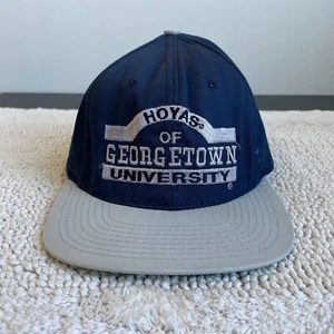 90S VINTAGE GEORGETOWN HOYAS SNAPBACK HAT OSFA TWO TONE EMBROIDERED CAP - Picture 1 of 8