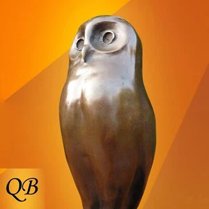 ART DECO BRONZE FIGURINE SCULPTURE STATUE WISE OWL HOT CAST WISDOM BIRD FIGURE - Picture 1 of 8