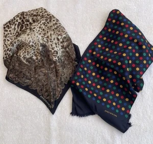 Jones New York scarf Bundle Brown Navy Square Oblong - Picture 1 of 8