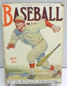 RARE Vintage  Sept. 1918 Baseball Magazine - Ty Cobb Article Guns Ads WW1 Oscar - Picture 1 of 12