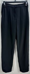 Yves Saint Laurent Black Wool Trouser Pants Straight Made in France Size 34 US 2