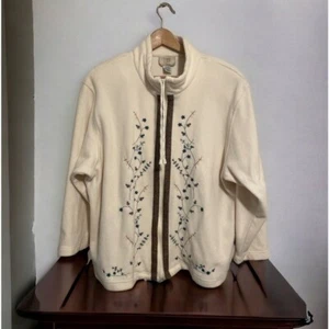 TEDDI Vintage Women’s Plus Size 2X Embroidered Fleece Full Zipper Front Jacket - Picture 1 of 4
