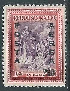 1948 SAN MARINO POSTA AEREA SOPRASTAMPATO 200 SU 25 LIRE MNH ** - X33 - Picture 1 of 1