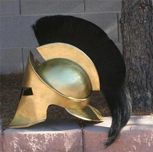 CASCO DE ACERO GRIEGO HOPLITE WARRIOR 300 Rey Espartano Leónidas con GORRA ARMADORA Nuevo - Imagen 1 de 1