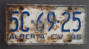 1966 Alberta Canada Licence Plate 5C-69-25 Beat Up Needs Restoration - Picture 1 of 2