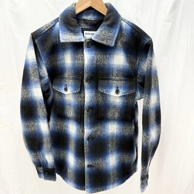 Old Navy Plaid Shacket Colbalt Blue Heavy Heritage Shirt Jacket Mens Size Medium - Image 1 of 4
