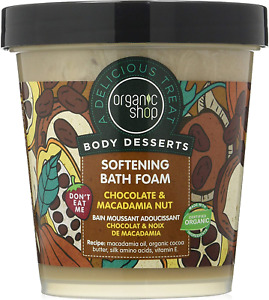 Organic Shop Body Desserts Chocolate and Macadamia Nut Softening Bath Foam, 450