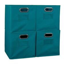 Regency Cube Storage Bin 12"x12" Strong Durable Fabric Collabsible Teal 4-Pack