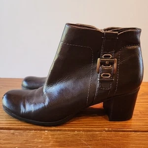 Liz Flex by Liz Claiborne Zip Brown Faux Leather Ankle Boots Women’s Size 9M EUC - Bild 1 von 15