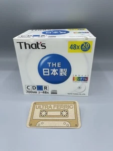THAT'S TAIYO YUDEN JAPAN CD-R 700MB 48X PRINTABLE PACK OF 20 -BEST CD-R EVER! - Picture 1 of 2