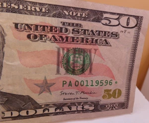 2017-A $50 Fifty Dollar Bill -PA00119596* Low Serial Number & LOWBIRTH-STAR NOTE - Picture 1 of 8