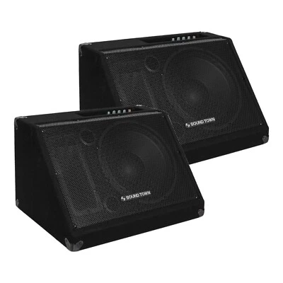 Sound Town 2 件装被动式 10" 300W PA DJ 舞台监视器扬声器 (METIS-10M-PAIR) — 第 1/4 张图片