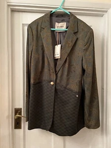 New Mos Mosh Cobb Marrakech Green Forest Night Print Blazer Jacket,UK14/16-D/42 - Picture 1 of 12
