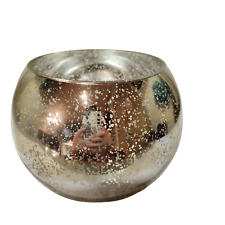 Diamond Star Corp Round Silver Mercury Glass Bowl Planter Dish Home Decor