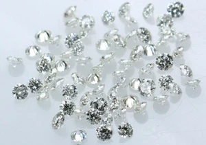 Natural Loose Diamonds 100% Brilliant Cut Round 1.25mm -1.35mm size 5-pieces  - Picture 1 of 6